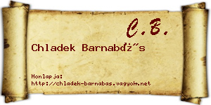 Chladek Barnabás névjegykártya